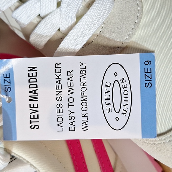 Steve Madden Ladies Sneaker Style Denney Size (9 ) Pink/White - Picture 5 of 8